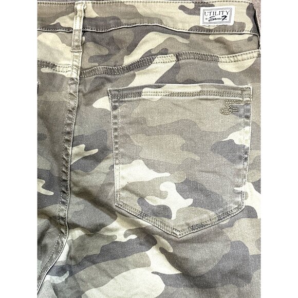 Seven7 Utility Ankle Skinny Fit Jeans Concrete Camouflage Denim Pants Soft Sz 1 - Picture 3 of 14